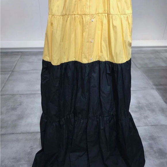 US 2 PLAN C Poplin Colorblock Maxi Dress NWT - Picture 8 of 10